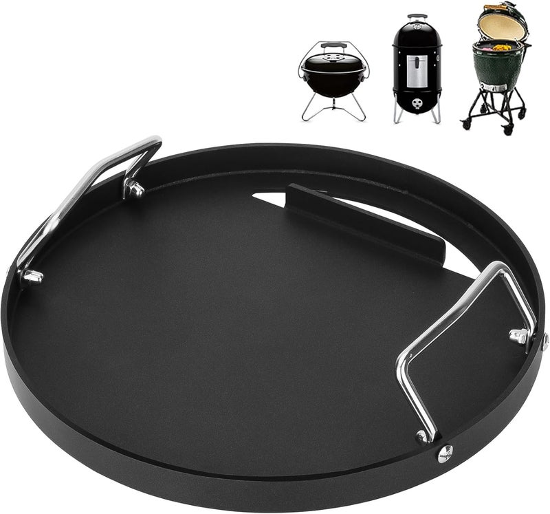 DELSbbq Full Size Griddle Inserts for Weber 14" Charcoal Grills Smokey Joe/Smokey Joe Premium/Smokey Mountain Cooker Smoker, Flat Top Griddle for Small Big Green Egg Grills, Replacement Part for Weber 7431 - Image 1